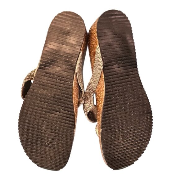 Andrea E Michele Cork Wedge Thong Sandals Made in Italy SIZE 9.5 - Picture 6 of 6